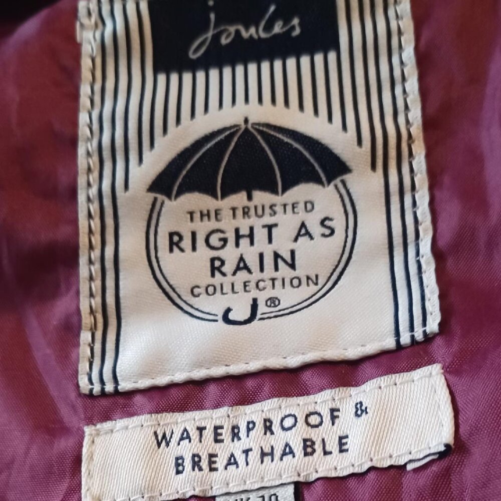 Joules Right as Rain Hooded Packable Raincoat - Picture 2 of 8